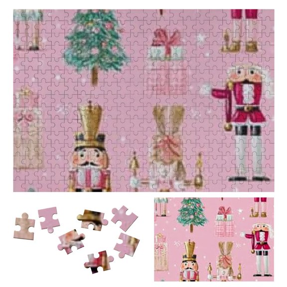 BCIIG Christmas Tree Nutcrackers Wooden Jigsaw Puzzle Leisure Game Toy Gift for Family and Friends 300 PCS