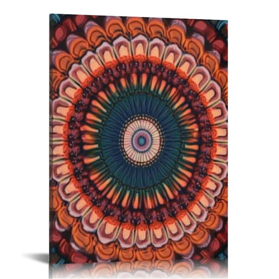 BCIIG Circular Design Colorful Generative Wall Decor Canvas Art 12x16 in