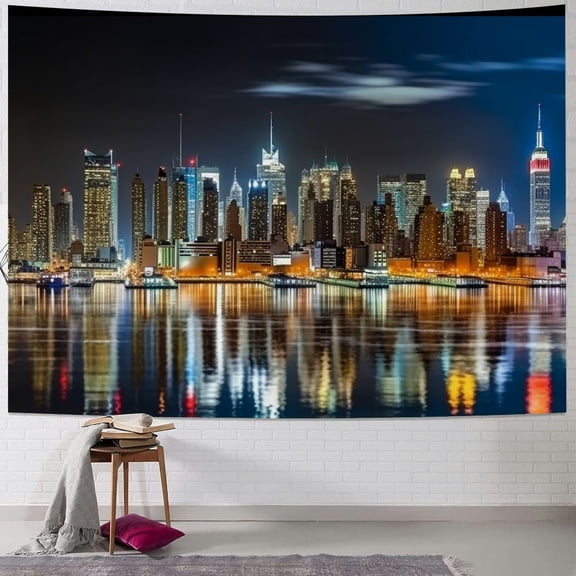 BCIIG City Lights Tapestry Wall Hanging Unique Style Graphic Tapestries Home Wall Decor Art for Living Room Bedroom Apartment Farmhouse Dorm 60x40inch