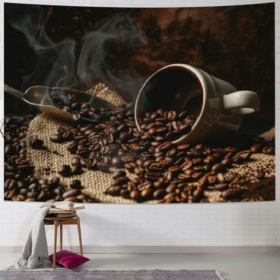 BCIIG Coffee Beans Tapestry Wall Hanging Unique Style Graphic Tapestries Home Wall Decor Art for Living Room Bedroom Apartment Farmhouse Dorm 60x50inch