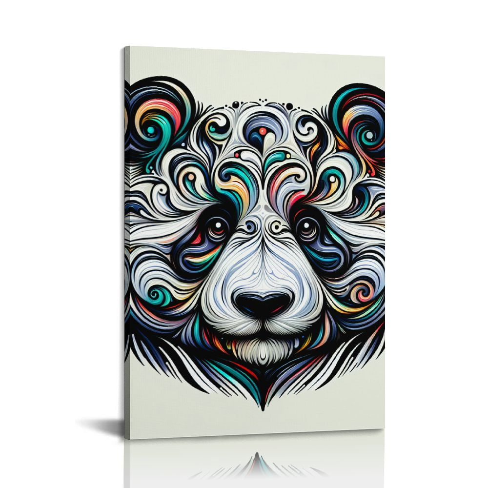 BCIIG Colorful Cartoon Animal Wall Art Canvas Print Funny Cute Panda