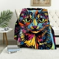 thumbnail image 1 of BCIIG Colorful Cat Blanket for Bed,  Dean Russo Confident Cat Throw Blanket for Women, Men and Kids - Super Soft Plush Cat Blanket Throw Plush Blanket for Cat Lovers 60x80in, 1 of 6