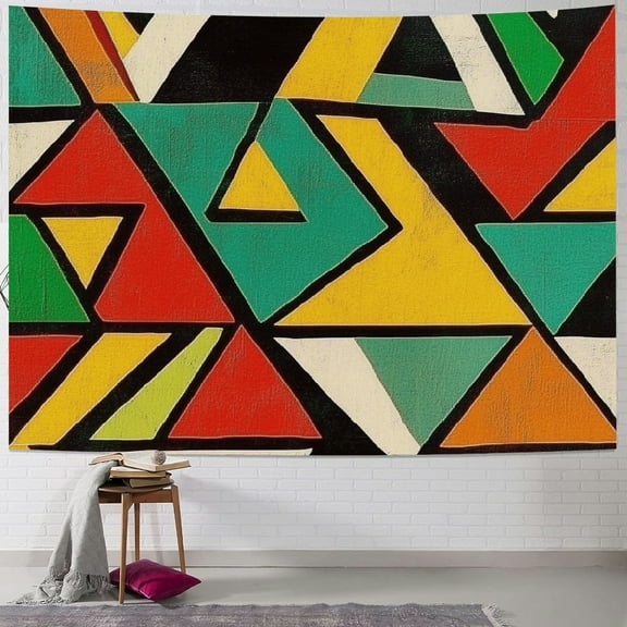 BCIIG Colorful Triangle Geometric Shapes Tapestry Wall Hanging Art 40x30inch