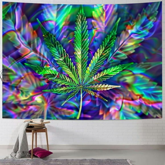 BCIIG  Cool Weed Tapestry Trippy Decor for Bedroom Dorm Poster Green 40x30inch