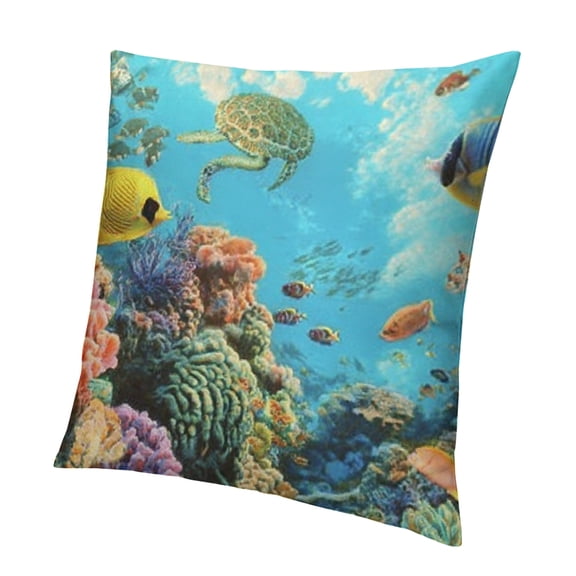 BCIIG Coral Reef Fish Pillowcase for Home Furnishing, 1PC 22x22in