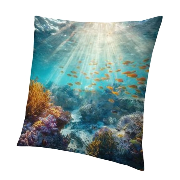 BCIIG Coral Reef Fish Sunlight Pillow Case Aesthetic Home Decor 12x12in