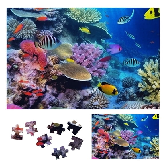 BCIIG Coral Reef Fish Underwater Wooden Jigsaw Puzzle Challenging Difficult Wood Puzzles for Adults Gift for Family Friends 1000 PCS