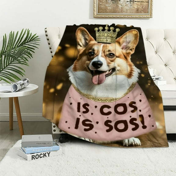 BCIIG Corgi Blanket Gifts for Kid Women Just a Girl Who Loves Corgis Soft Warm Lightweight Cozy Cute Animals Dog Throw Blankets for Bed Living Room Sofa Couch Decor 60x80in