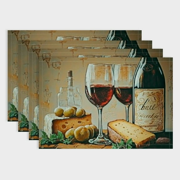 BCIIG Cork Placemats Set of 4, Thick Cork Place Mats for Kitchen and Dining Tables, Easy Clean Table Mats 18x12in