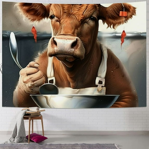 BCIIG Cow Theme Tapestry Wall Hanging Unique Style for Home Wall Decor Art Living Room Bedroom Dorm Decoration 40x30inch