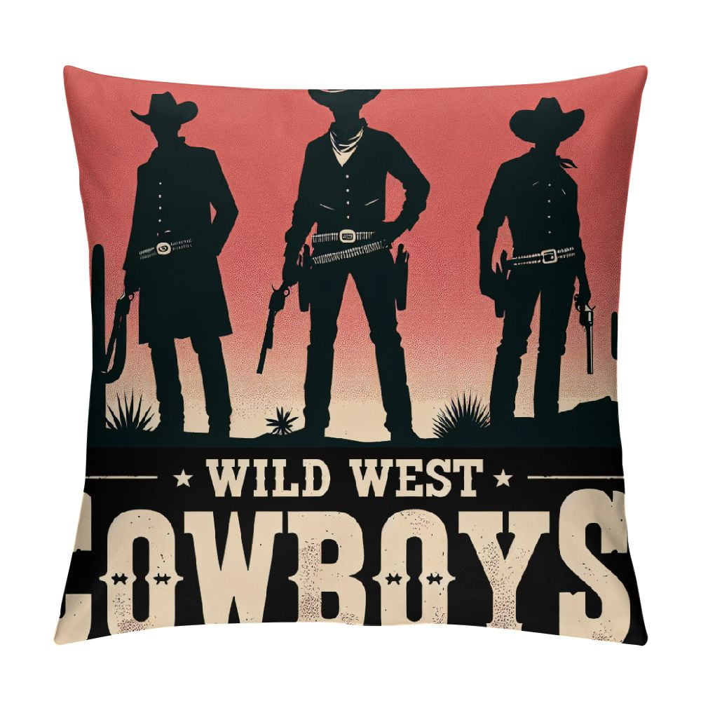BCIIG Cowboy Farmhouse Throw Pillow Covers 18x18 Inch，Vintage Western