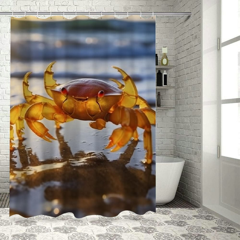 BCIIG Crab Bathroom Decor Set, Colorful Luxurious Graphic Print