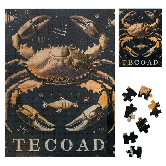 BCIIG Crab Wooden Jigsaw Puzzle Vertical Impossible Wooden Puzzles Gift for Family Friends 500PCS