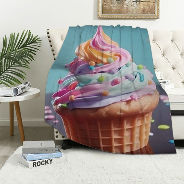 BCIIG Cupcake Sprinkles Warm Lightweight Blanket Soft Fleece Throw