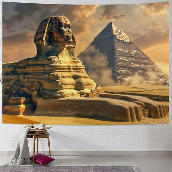 BCIIG Custom Tapestry, Egyptian Customized Wall Hanging Personalized Backdrop with Photo&Text Posters Banners for bedroom, Gold