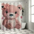 thumbnail image 1 of BCIIG Cute Bear Bathroom Decor Set with Hooks, Colorful Luxurious Graphic Print Polyester Fabric Shower Curtain Set, Home Bathtubs Decoration, Waterproof and Easy to Install 60x72, 1 of 7