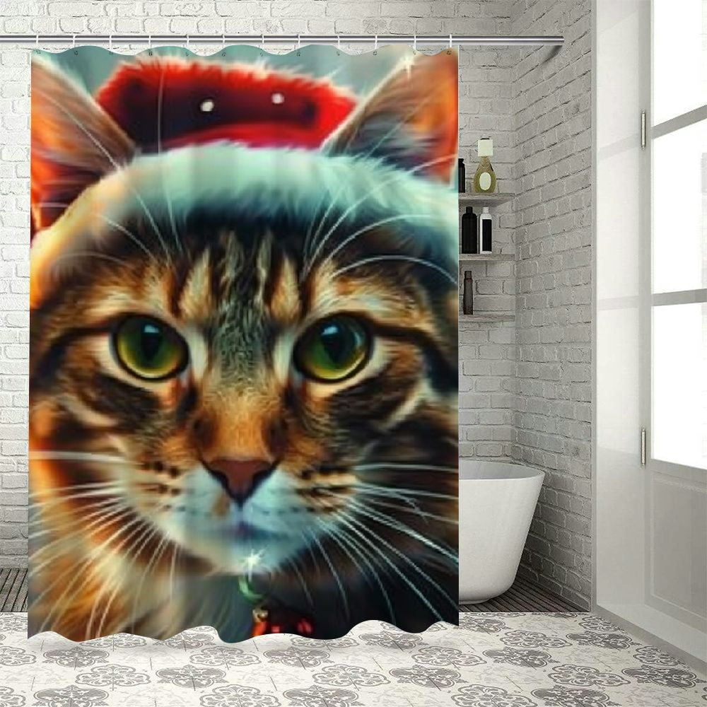 BCIIG Cute Cat Bathroom Decor Set Colorful Polyester Fabric Fashion ...