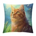 BCIIG Cute Cat Graphic Decorative Throw Pillow Cover for Home Couch
