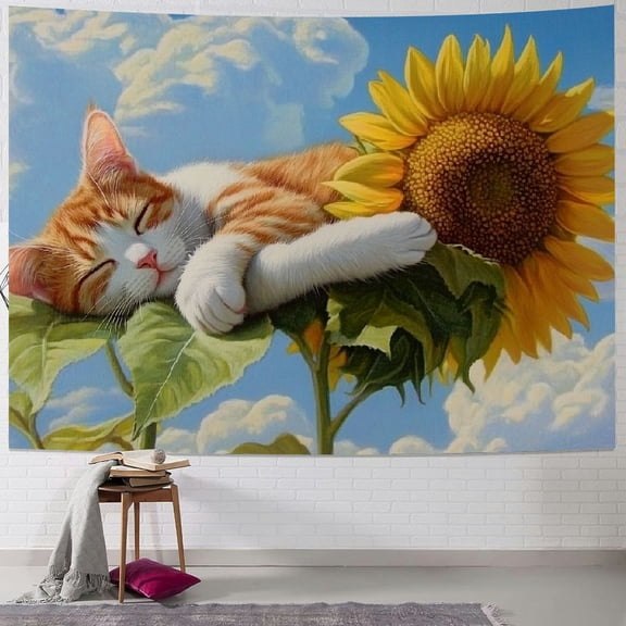 BCIIG Cute Cat Tapestry Wall Hanging Unique Style for Home Decor Art Living Room Bedroom 40x60inch