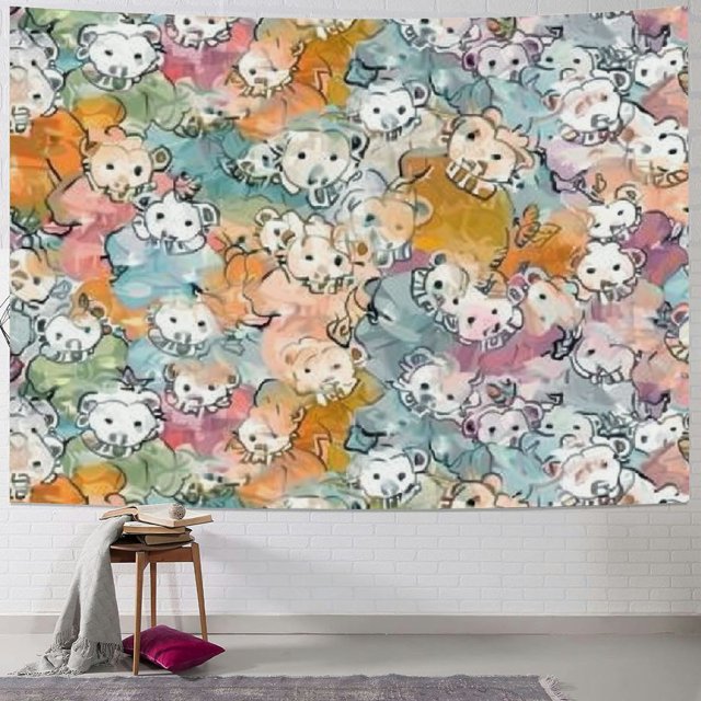 BCIIG (Cute Colorful Sheep Cartoon) Tapestries Wall Art Aesthetic Home