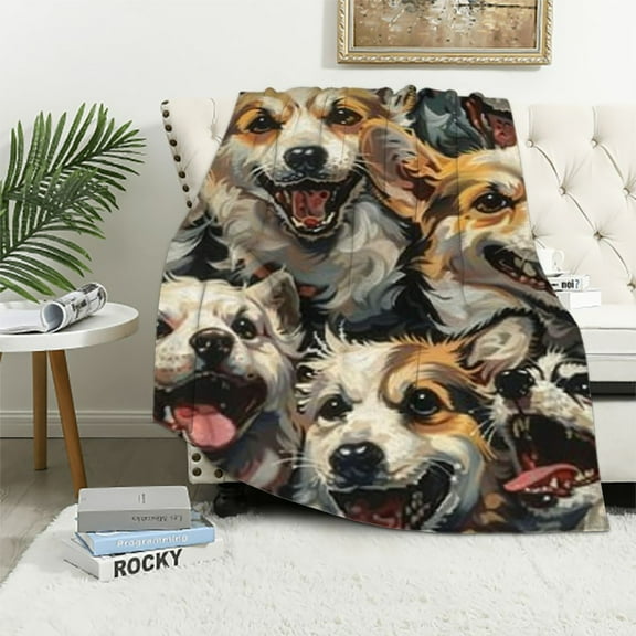 BCIIG Cute Corgis Blanket Gifts for Corgi Lovers Grils Boys Puppy Corgi Dog Flannel Throw Blankets Soft Fuzzy Lightweight for Home Decor Couch Bed Sofa 50x60in