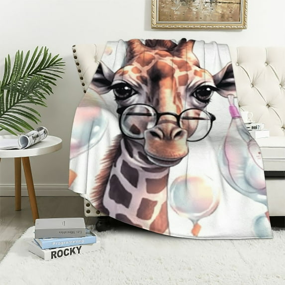 BCIIG Cute Giraffe Blanket Gifts for Adults or Kids for Living Room Bedding Couch Soft Warm Lightweight Cozy Cute Little Giraffes Throw Blankets Christmas Decor All Seasons 40x50in