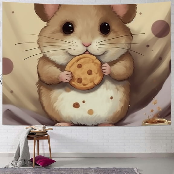 BCIIG Cute Mouse Tapestry Wall Hanging Unique Style Graphic Tapestries Home Wall Decor Art for Living Room Bedroom Apartment Farmhouse Dorm 60x50inch