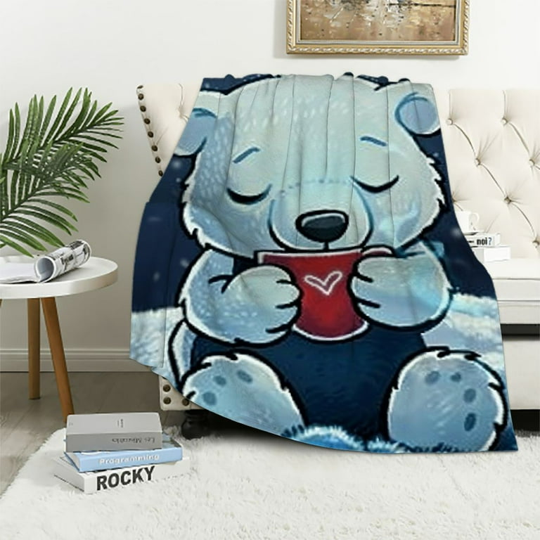 Bear Fleece Teal Teddy Bear Throw Teddy Bear Fleece Quilt Cover