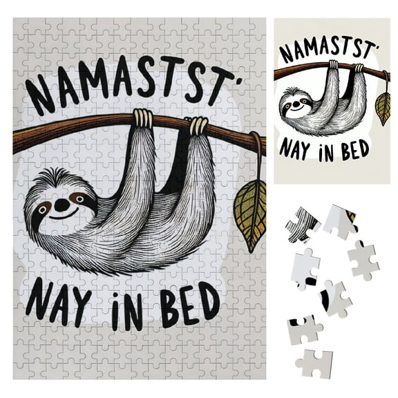 BCIIG Cute Sloth Wooden Jigsaw Puzzle Vertical Challenging Difficult Wood Puzzles for Adults Gift for Family Friends 300PCS