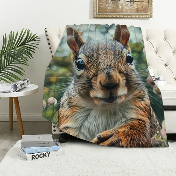 BCIIG Cute Squirrel Blanket Gifts for Women Girls Soft Warm Lightweight Cozy Throw Animal Blankets for Bed Living Room Sofa Travel Home Decor 40x50in