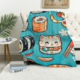 BCIIG Cute Sushi and Ramen Throw Blanket,Soft,Lightweight Flannel