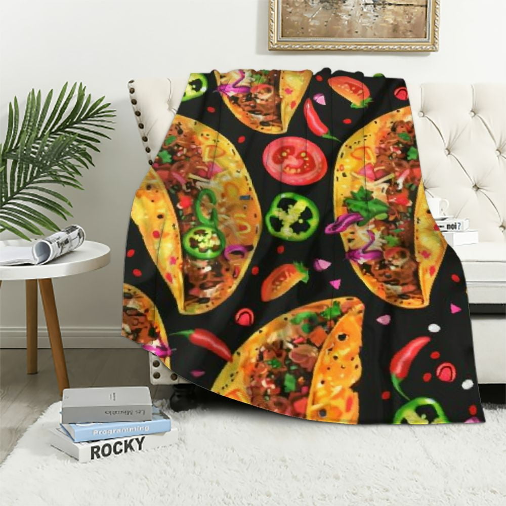 BCIIG Cute Taco Throw Blanket Gifts for Kids Adults Soft Warm