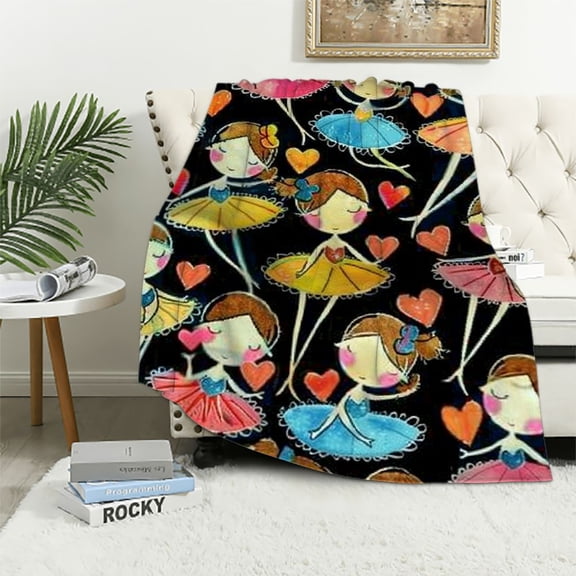 BCIIG Dance Blanket Super Soft Flannel Cute Throw Blankets Boys Girls Comfortable Home Decor Bedding for Kids Adults Gifts 40x50in