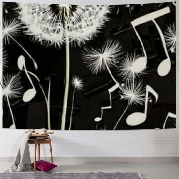 BCIIG Dandelion Music Dream Tapestry Wall Hanging Unique Style for Home Decor | Graphic Tapestries for Living Room Bedroom | Soft and Durable Fabric | 4 Sizes Available 40x30inch