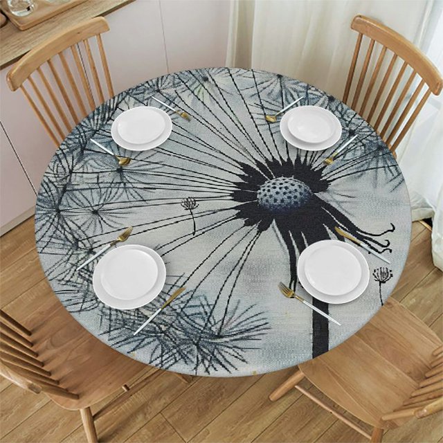 BCIIG Dandelion Round Table Cover Stain Resistant Washable Indoor