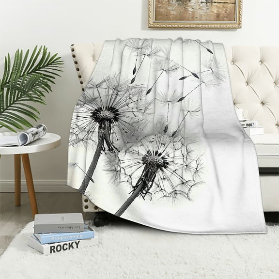 BCIIG Dandelion Warm Light Blanket Soft Fleece Thrower Throws Throws for All Seasons, Living Room Sofa Decoration Cow Gift Blanket for Toddlers, Kids and Adults