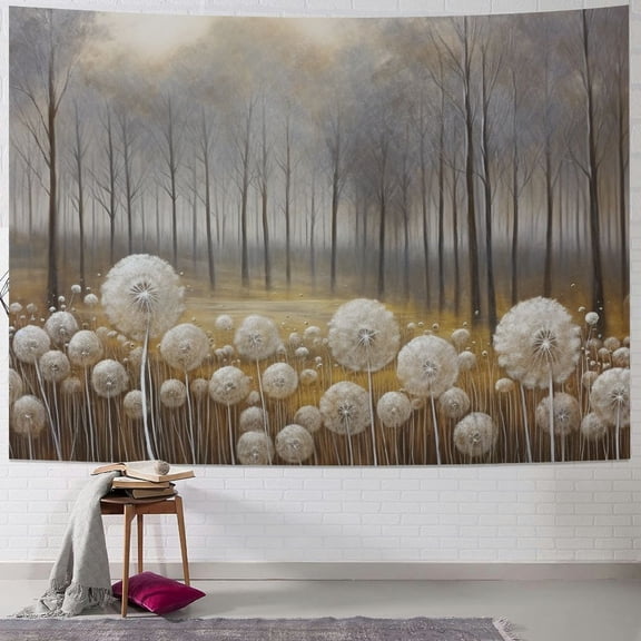 BCIIG Dandelions Trees Fog Tapestry Wall Hanging Unique Style Home Decor Art Living Room Bedroom Apartment Farmhouse Dorm 40x30inch