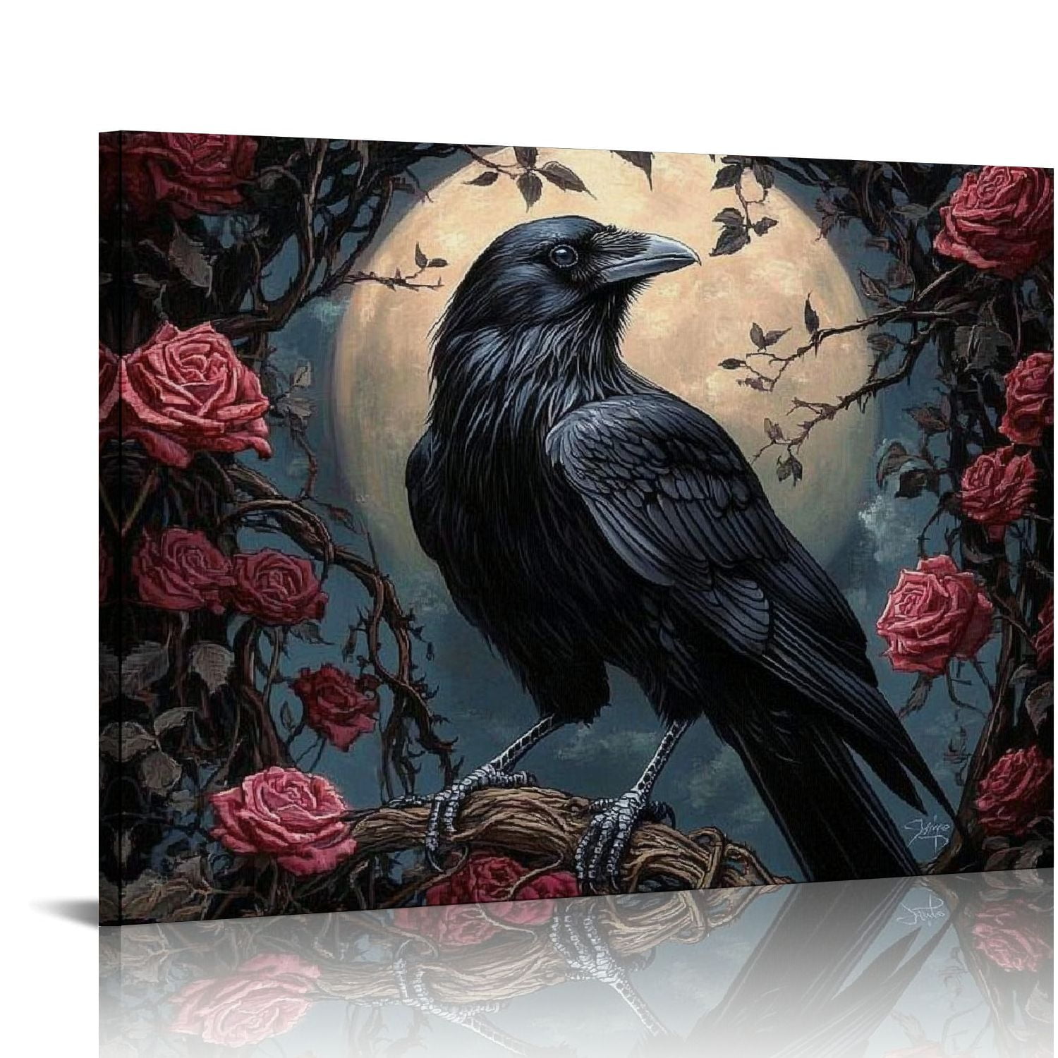 BCIIG Dark Academia Crow Wall Art Vintage Picture Halloween Raven Print ...
