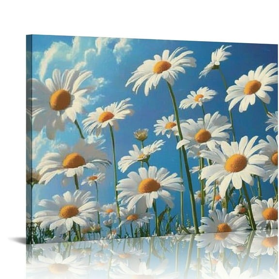 BCIIG Decorative Painting for Wall Art Canvas Painting Fantasy Daisies Decorative Wall Decor Aesthetic Painting for Living Room Hang Pictures for Room Bedroom 20x16in