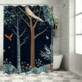 thumbnail image 1 of BCIIG Deer Birds Shower Curtain Set 100% Polyester Waterproof Fabric with Hooks, HD Print, 72 x 72 Inches 36"x72, 1 of 7