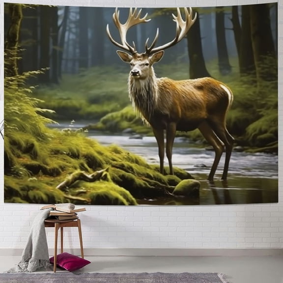 BCIIG Deer Nature Tapestry Aesthetic Wall Tapestries for Bedroom Wall Hanging Art Wall Tapestry for Living Room Dorm Backdrop Home Decoration  40x30inch