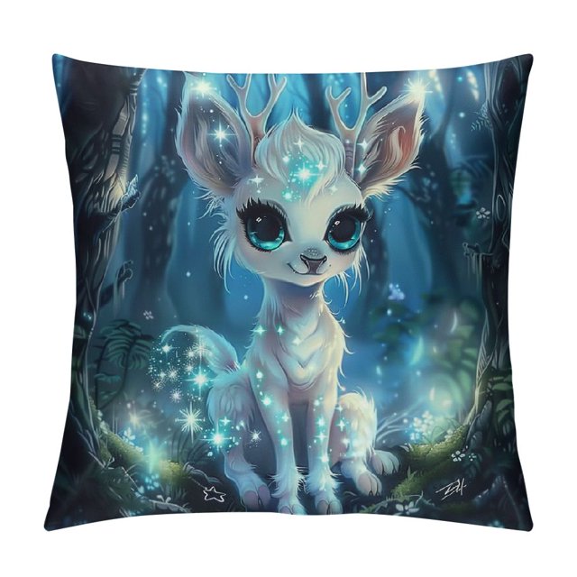 BCIIG Deer Stars Eyeshade Graphic Decorative Throw Pillow Cover for