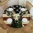 thumbnail image 1 of BCIIG Deer Stars Stripes Round Table Cover Stain Resistant Washable Indoor Outdoor Tablecloth Kitchen Dining Wedding Parties 100% Polyester Fiber 46-50, 1 of 8