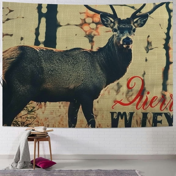 BCIIG Deer Trees Wild Tapestry Wall Hanging Unique Style Graphic Tapestries Home Wall Decor Art for Living Room Bedroom Apartment Farmhouse Dorm 50x40inch