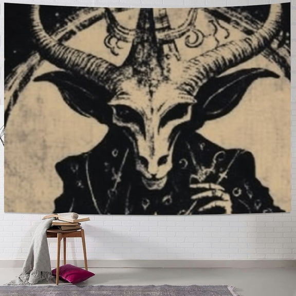 BCIIG Demon Horns Occult Tapestry Wall Hanging Unique Style Graphic Tapestries Home Wall Decor Art for Living Room Bedroom Apartment Farmhouse Dorm 40x60inch