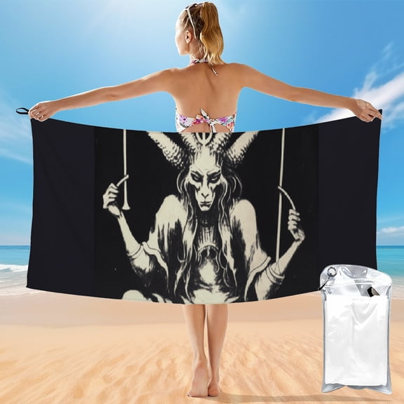 BCIIG Demon Occult Transgressive Art Quick Dry Bath Towel 27.5x55in Ultra-Fine Fiber Towel for Beach Vacations and Outdoor Recreation 55x27.5in
