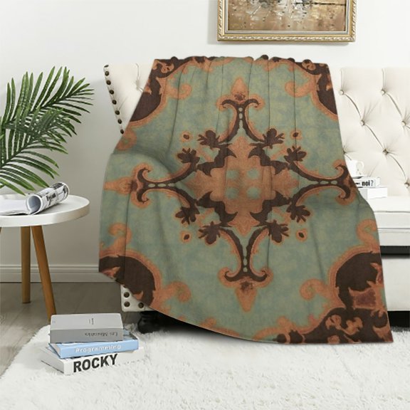 BCIIG Design Border Warm Lightweight Blanket Soft Fleece Blankets for All Seasons - Ideal for Living Rooms, Sofa Decor, and Gifts 50x60in