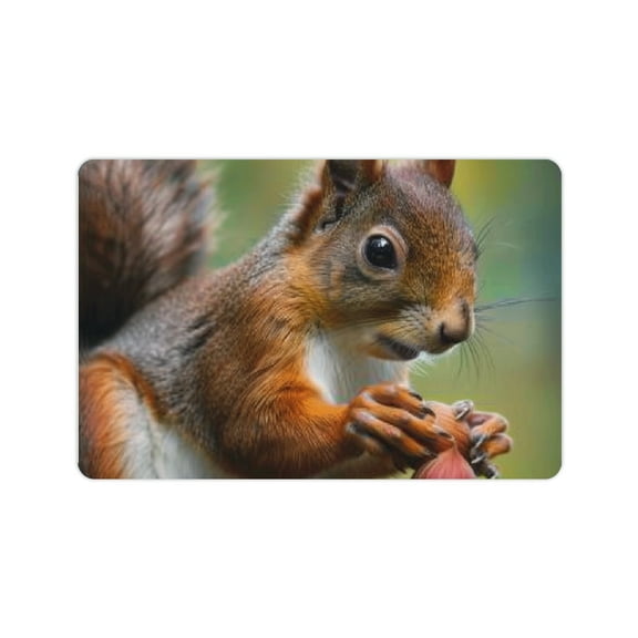 BCIIG Diatom Mud Mats Non-Slip Squirrel Nut Tree Branch Home Decor Bathroom Rug 24x16in