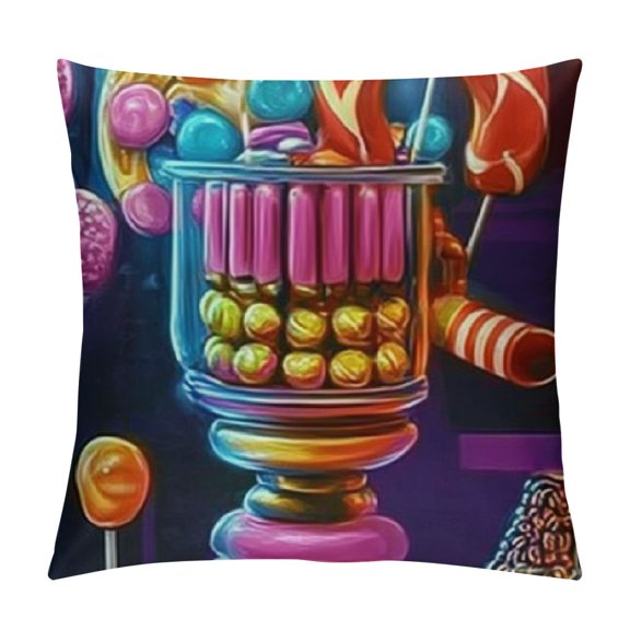 BCIIG Digital Art Graphic Decorative Cushion Throw Pillow Cover for Home Couch Living Room Sofa, Short Plush Material, Invisible Zipper Design, Double-Sided Printing, Home Furnishing Theme