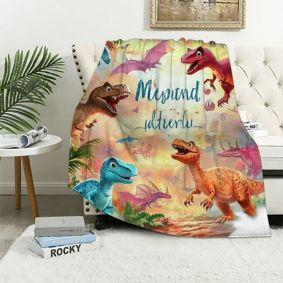BCIIG Dinosaur Blanket, Dinosaur Gifts for Girls/Boys, Dinosaur Gift for Kids Teens Who Like Dinosaur, Dinosaur Birthday Gifts for Kids Boys Girls, Boys Girls Birthday Gift Throw Blanket  40x50in